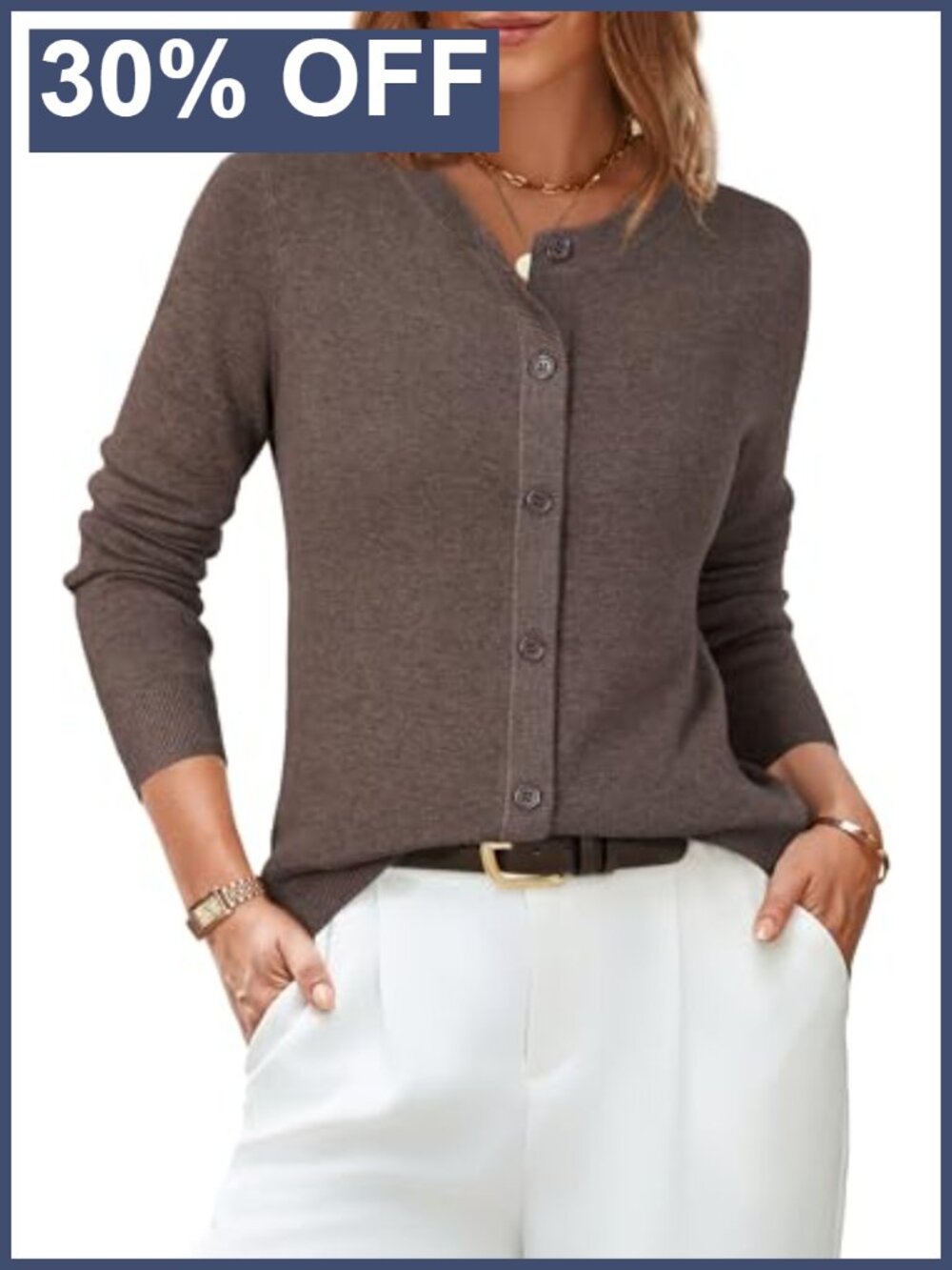 Wool Blend Button Down Cardigan Sweater Business Casual Long Sleeve